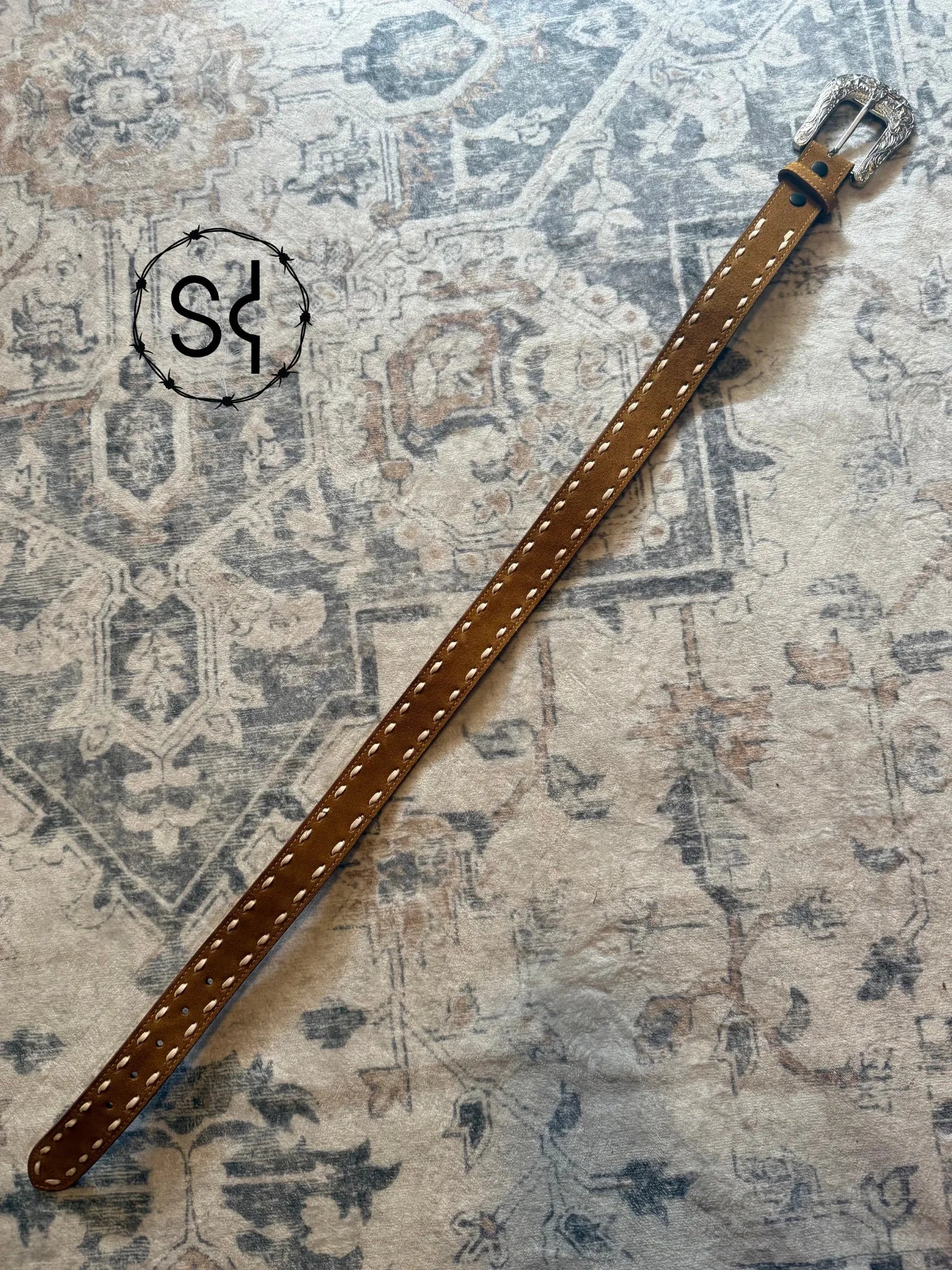 Camel Tooled Belt