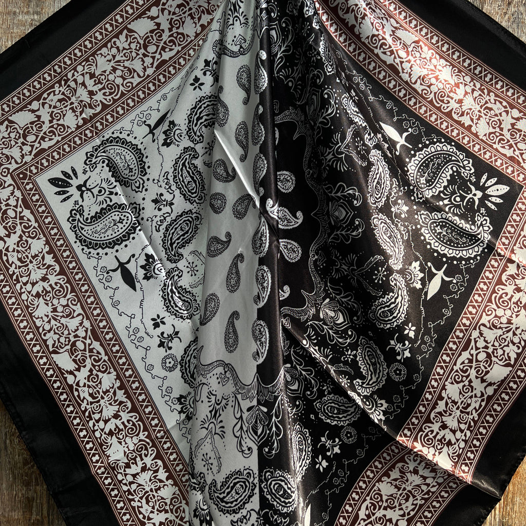Two Tone Black Paisley Wild Rag