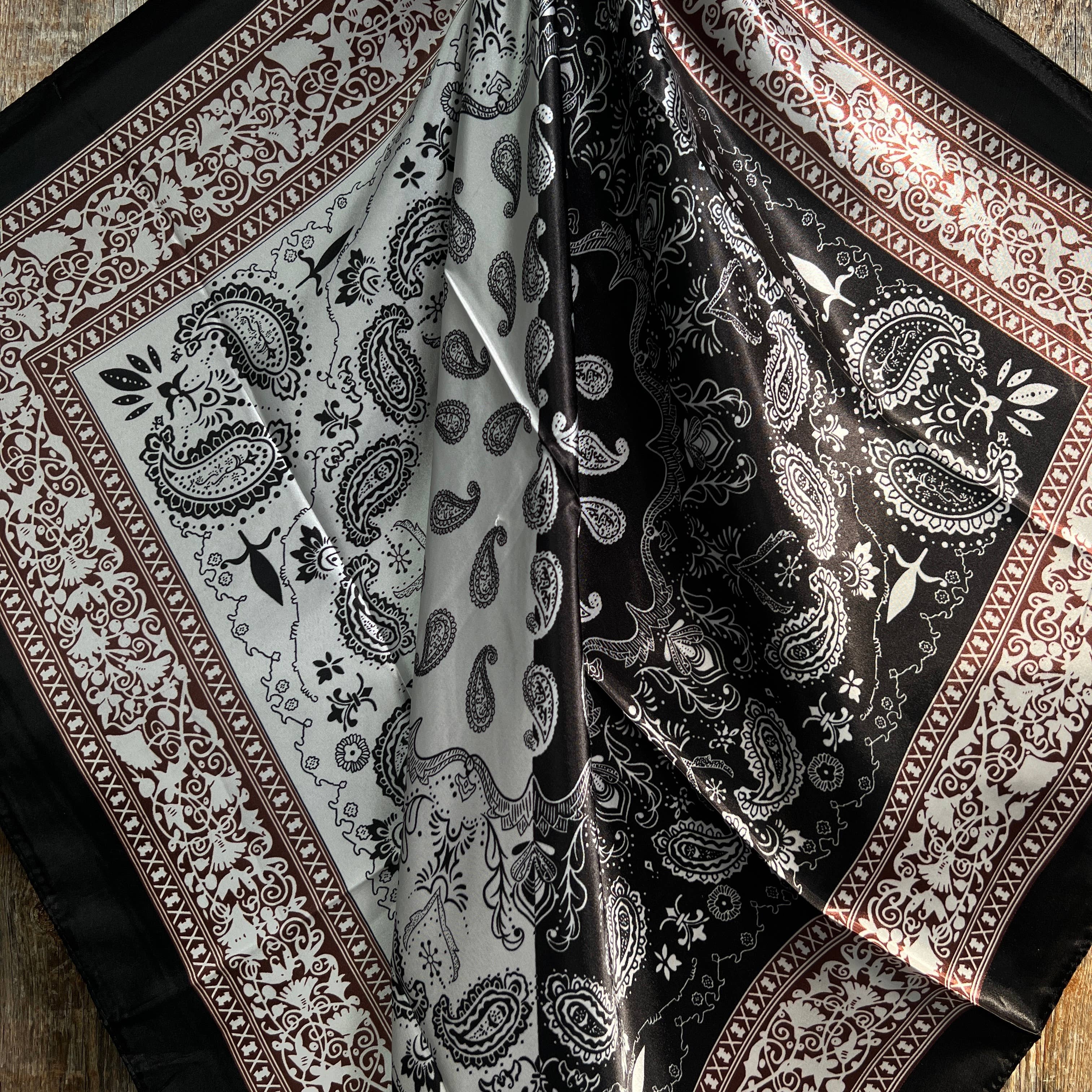 Two Tone Black Paisley Wild Rag