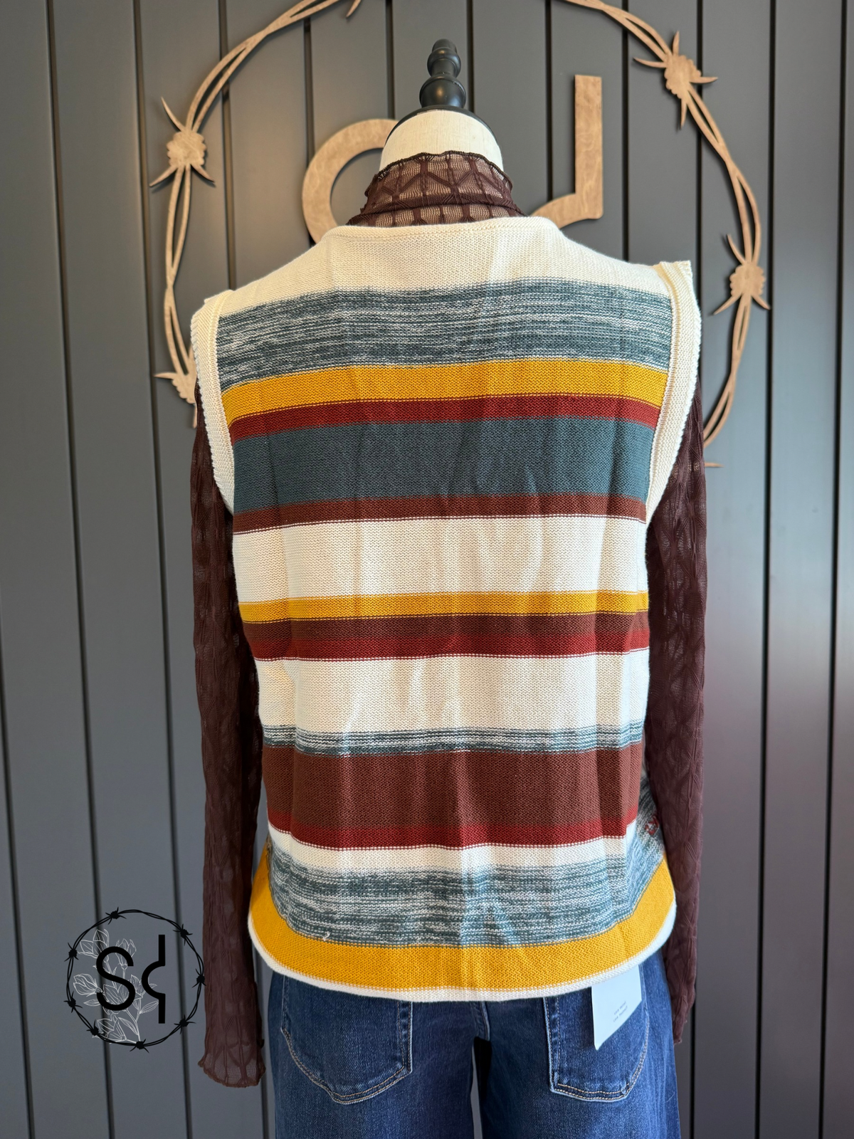 Horizontal Boho Knit Sweater