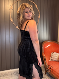 Crushed Velvet Midi Dress