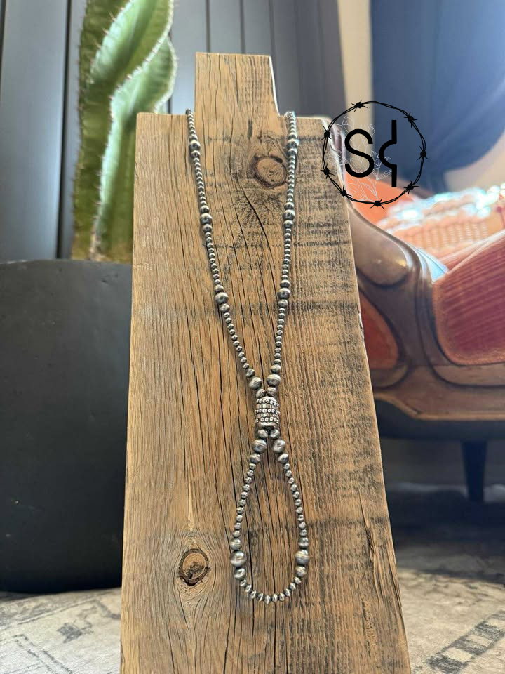 Sterling Pearl Lasso Lariat Necklace