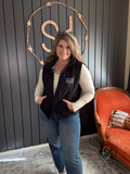 Black Aztec Lining Puffer Vest