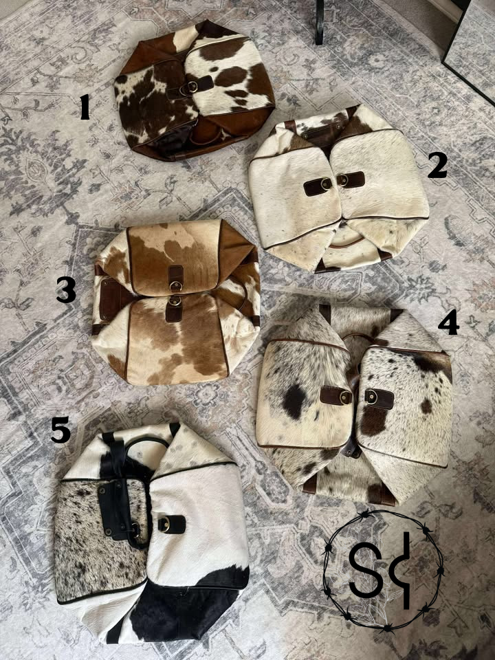 Cowhide Overnight Duffle Bags
