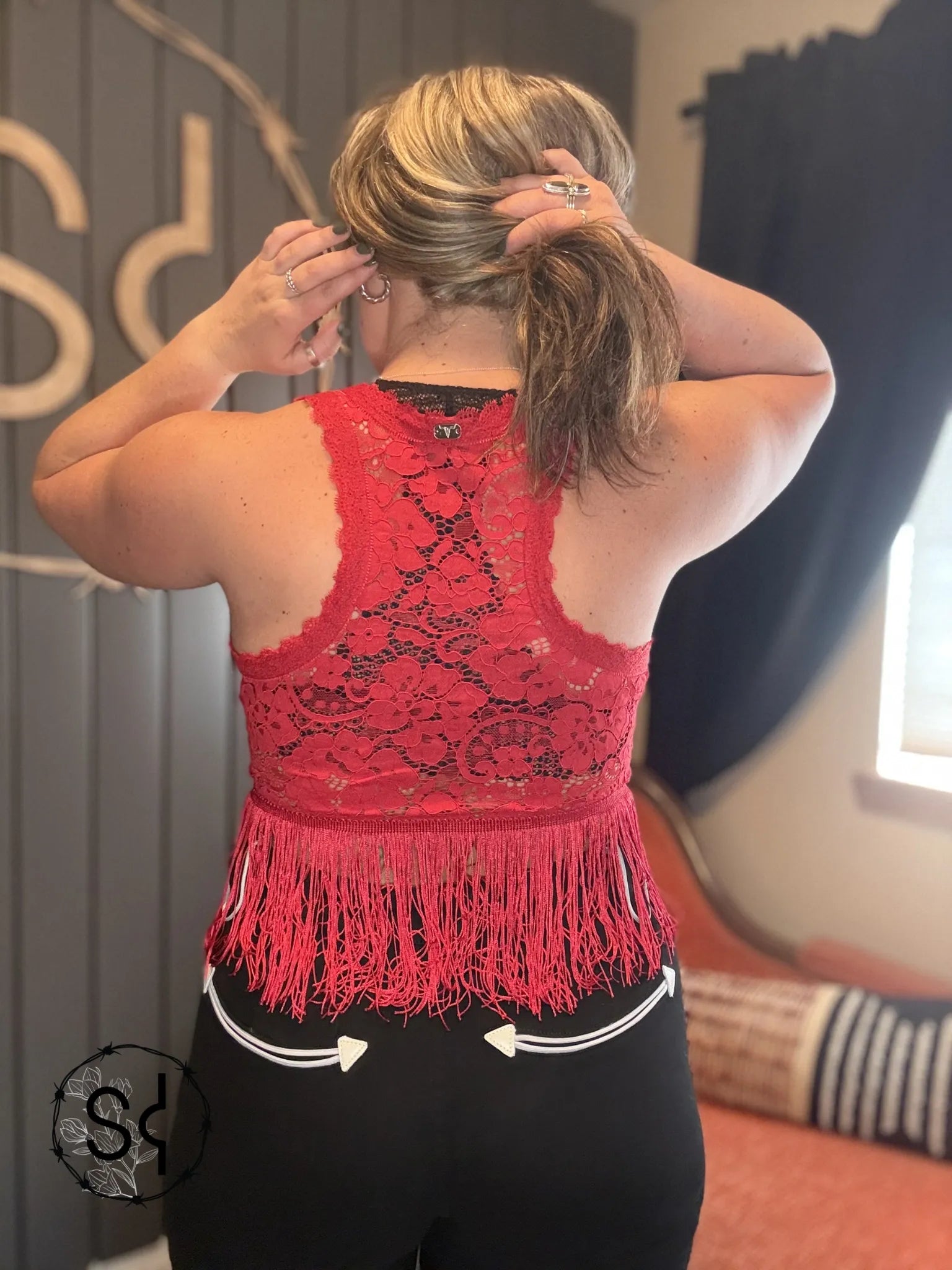 Fire Fringe Hem Tank Top