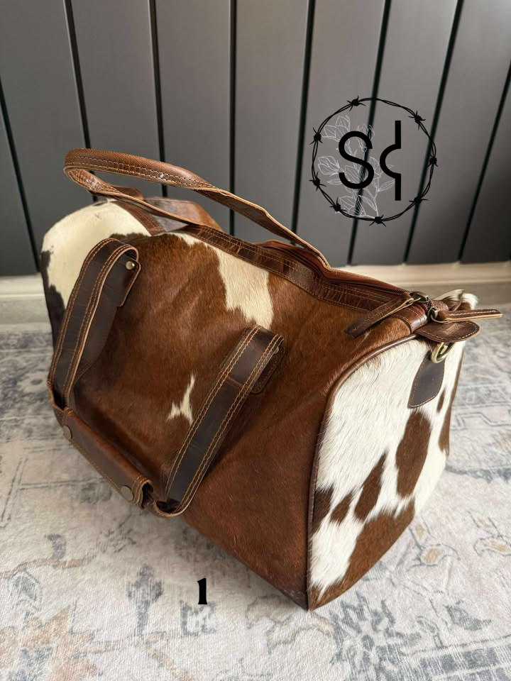 Cowhide Overnight Duffle Bags