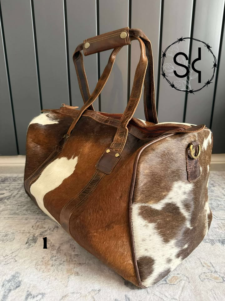 Cowhide Overnight Duffle Bags