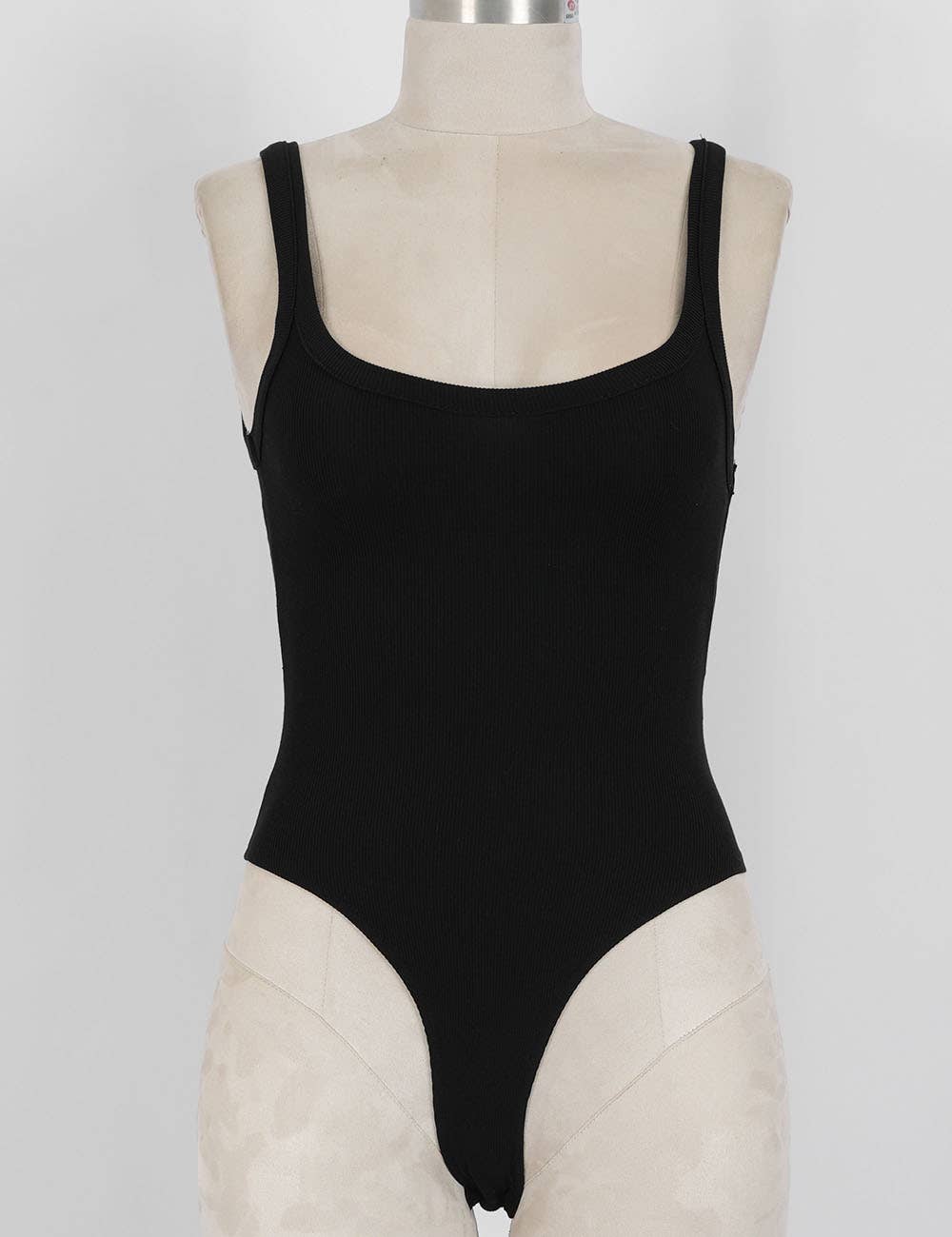 Ladies Ribbed Scoop Neck Tank Top Sleeveless Bodysuit
