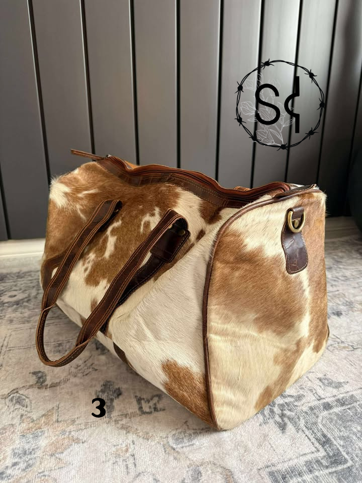 Cowhide Overnight Duffle Bags
