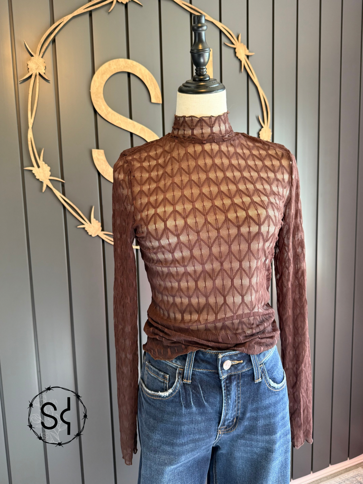 Chicory Coffee Lace Long Sleeve