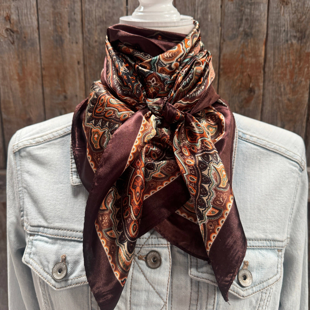 Brown and Orange Paisley Wild Rag
