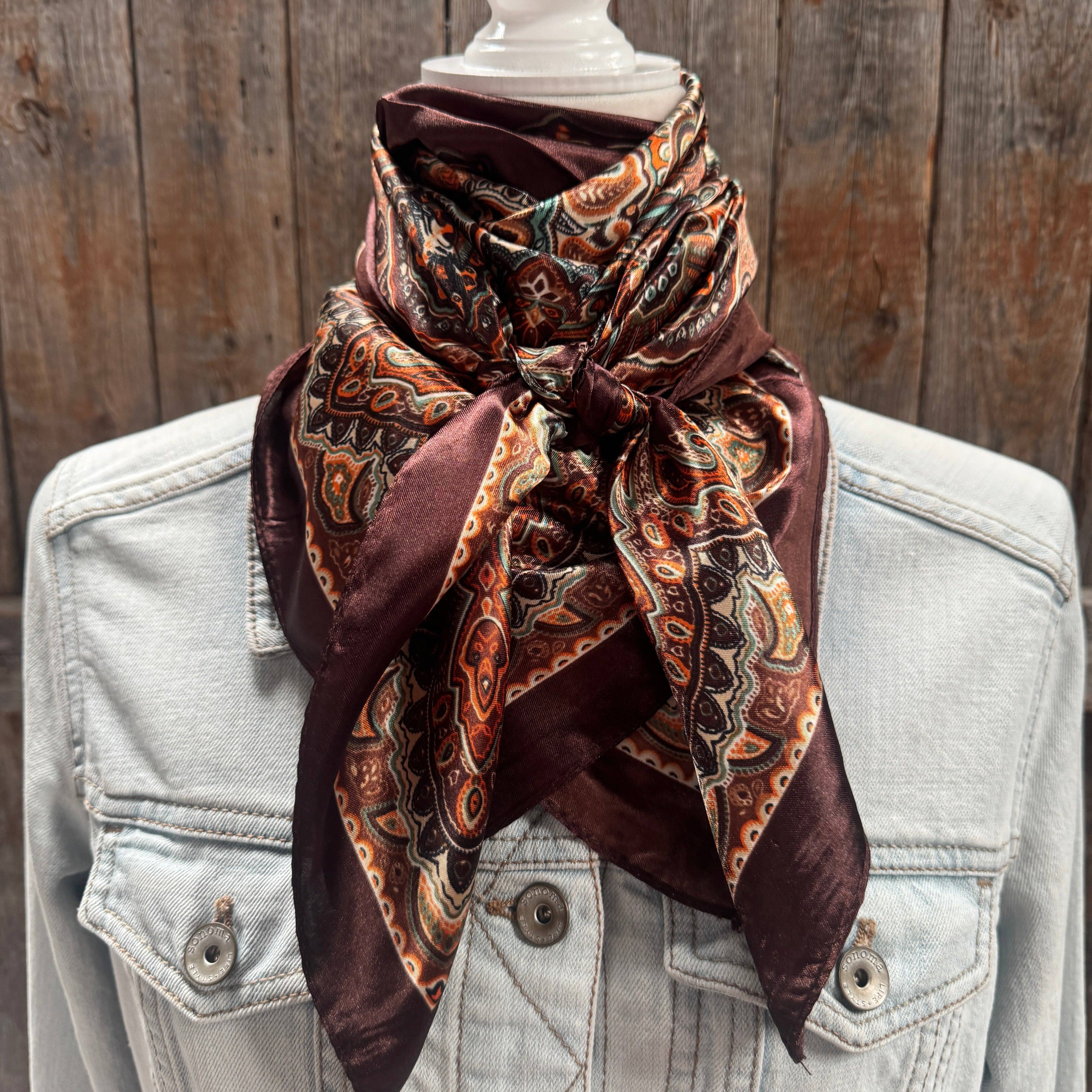 Brown and Orange Paisley Wild Rag