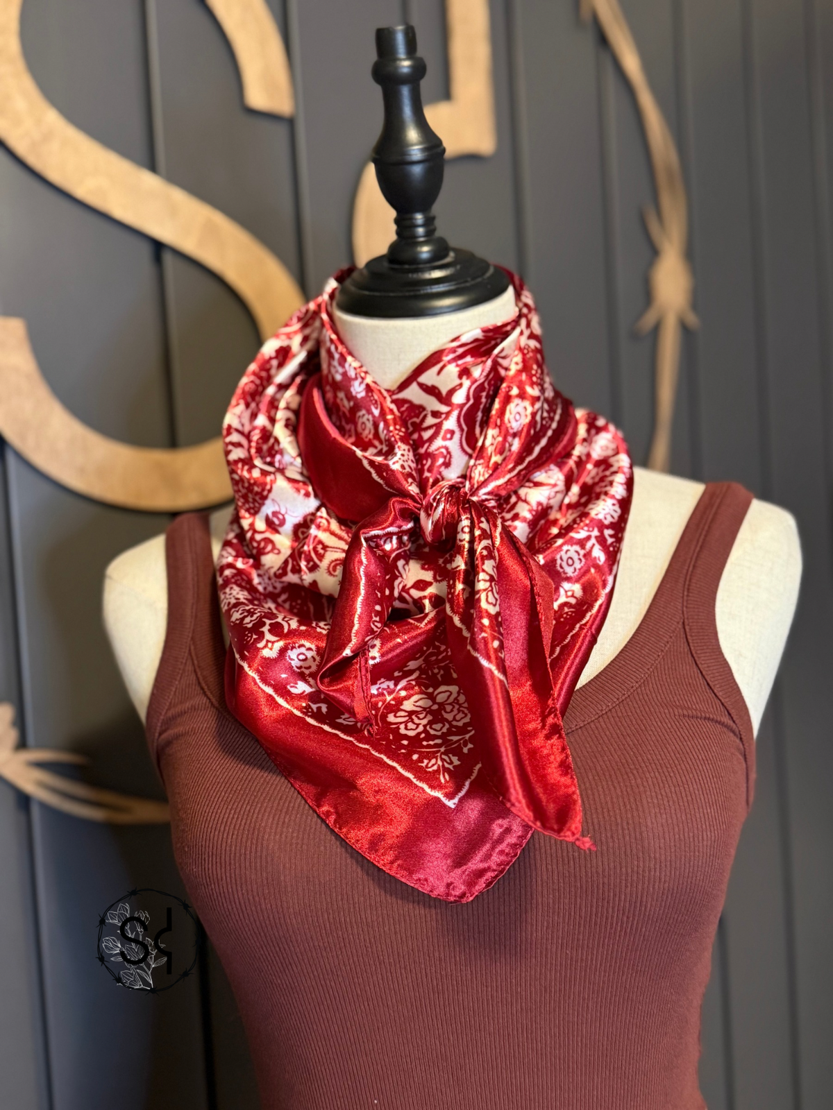 Red & Cream Paisley Wild Rag