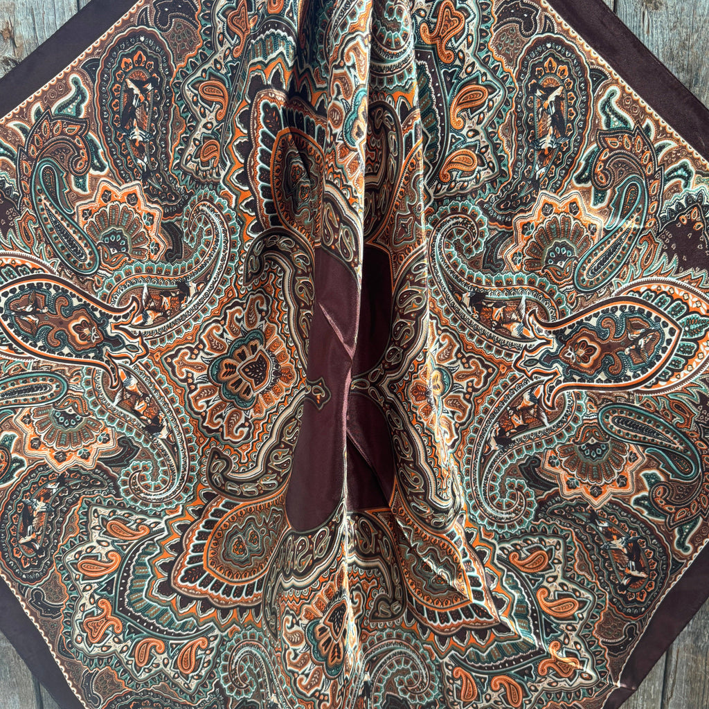 Brown and Orange Paisley Wild Rag