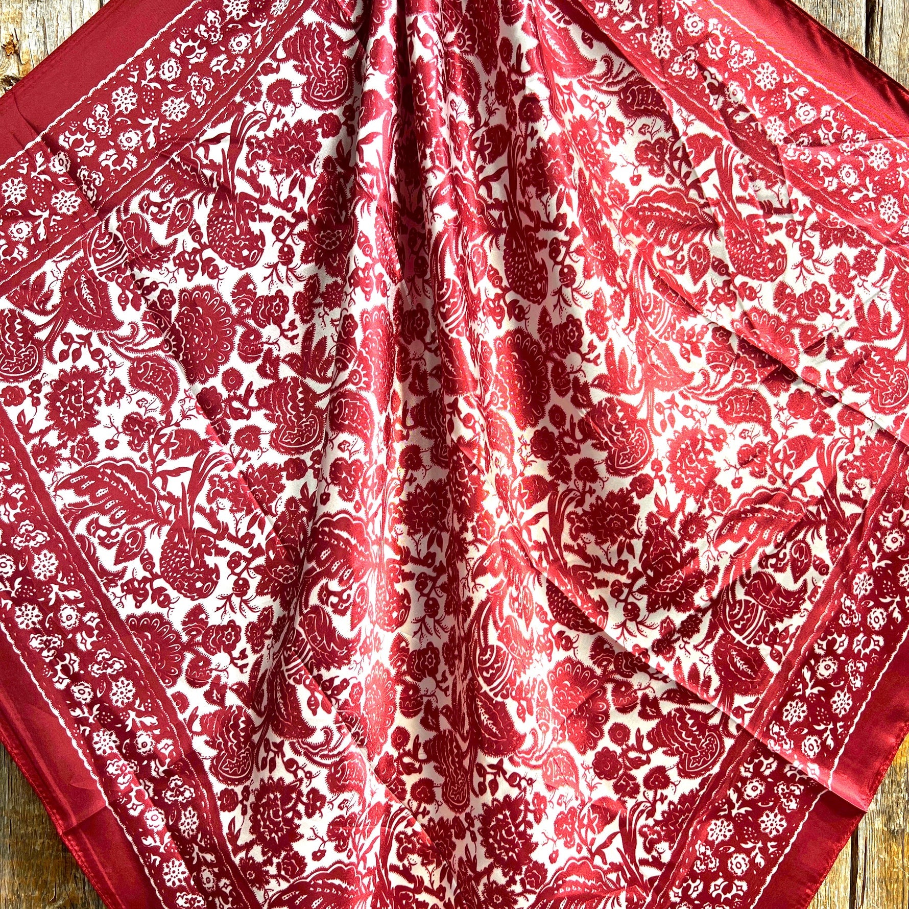 Red & Cream Paisley Wild Rag
