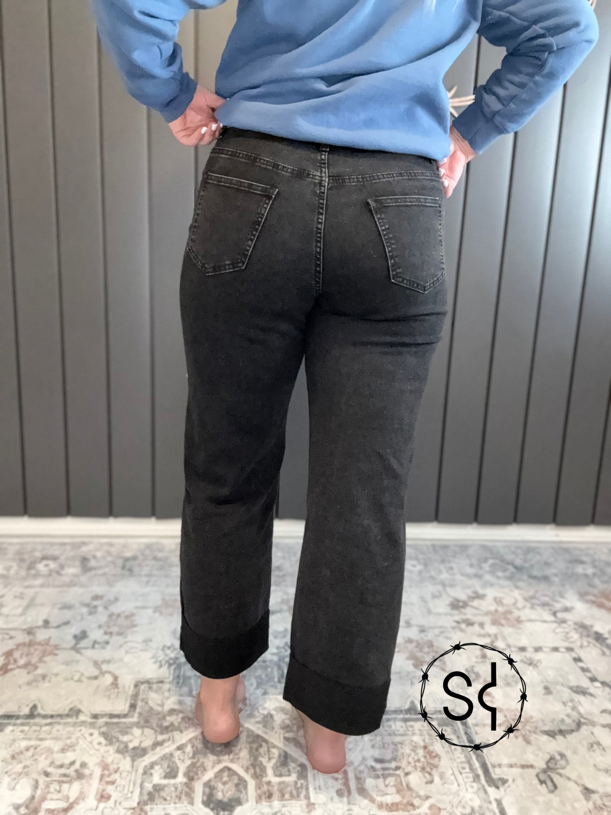 Studded Black Jean