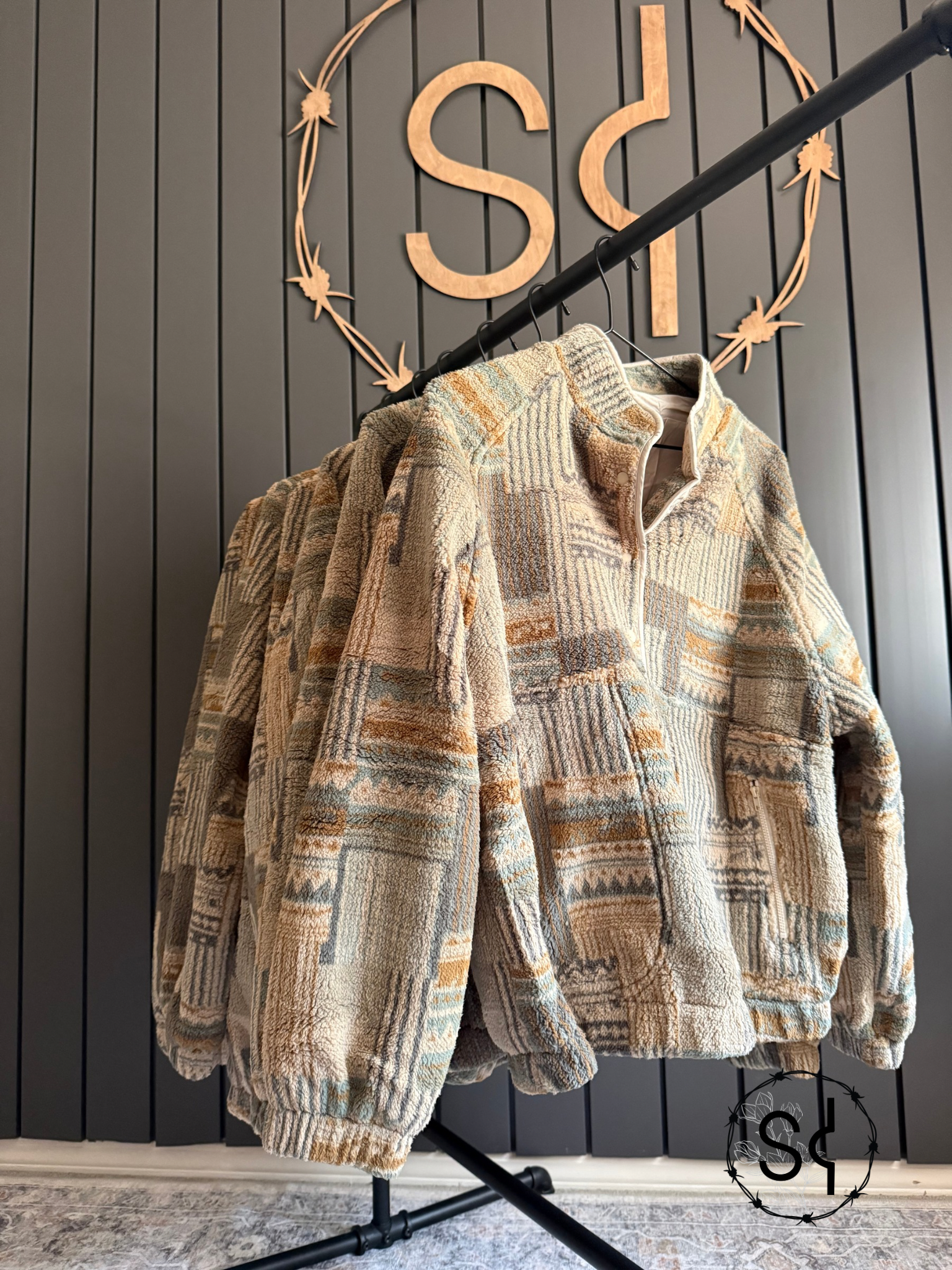Patched Fleece Pullover