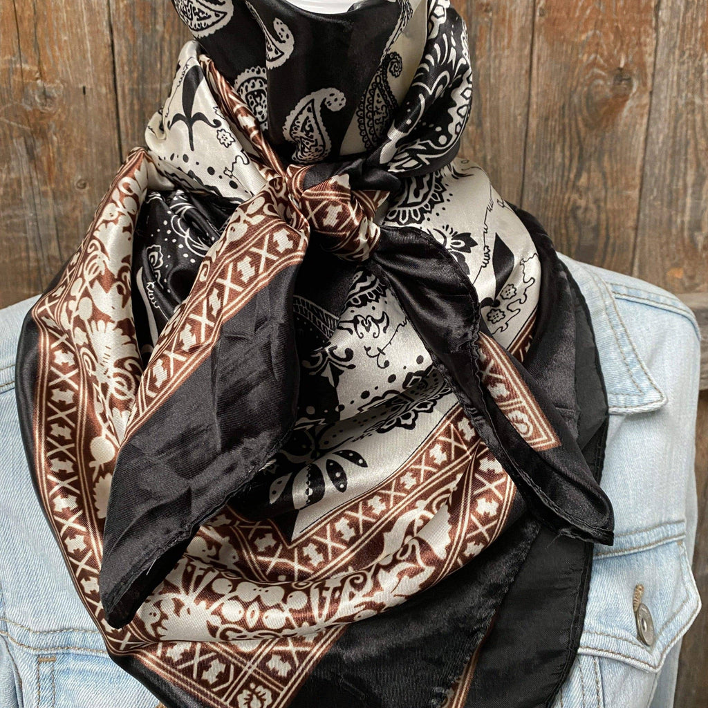Two Tone Black Paisley Wild Rag