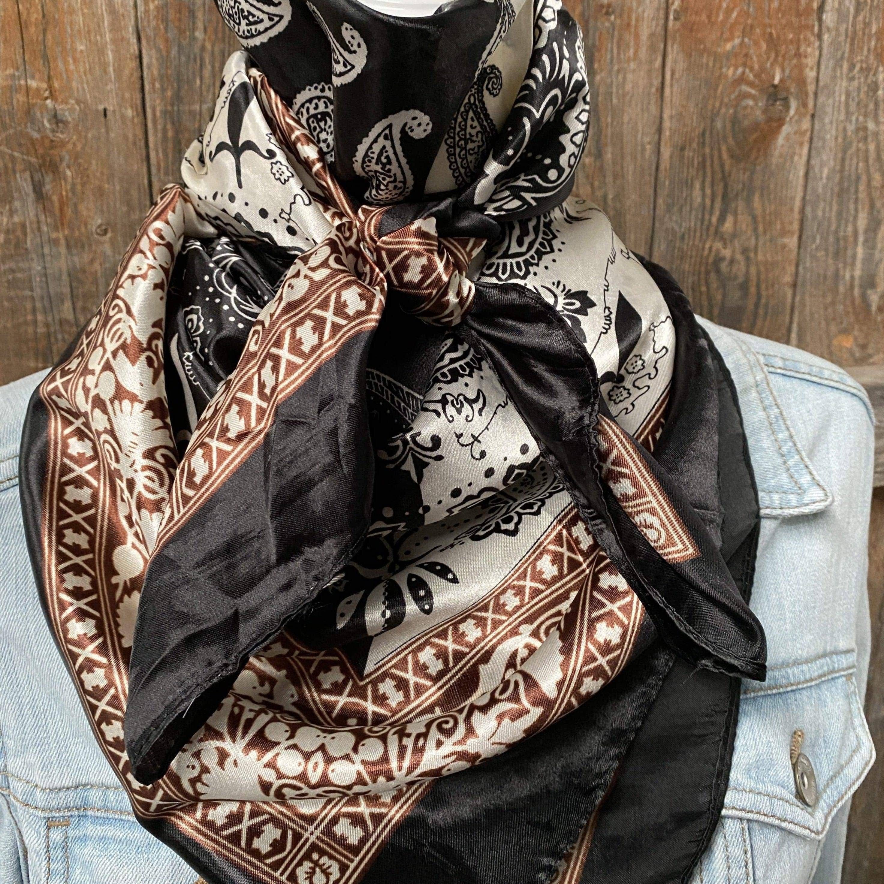 Two Tone Black Paisley Wild Rag