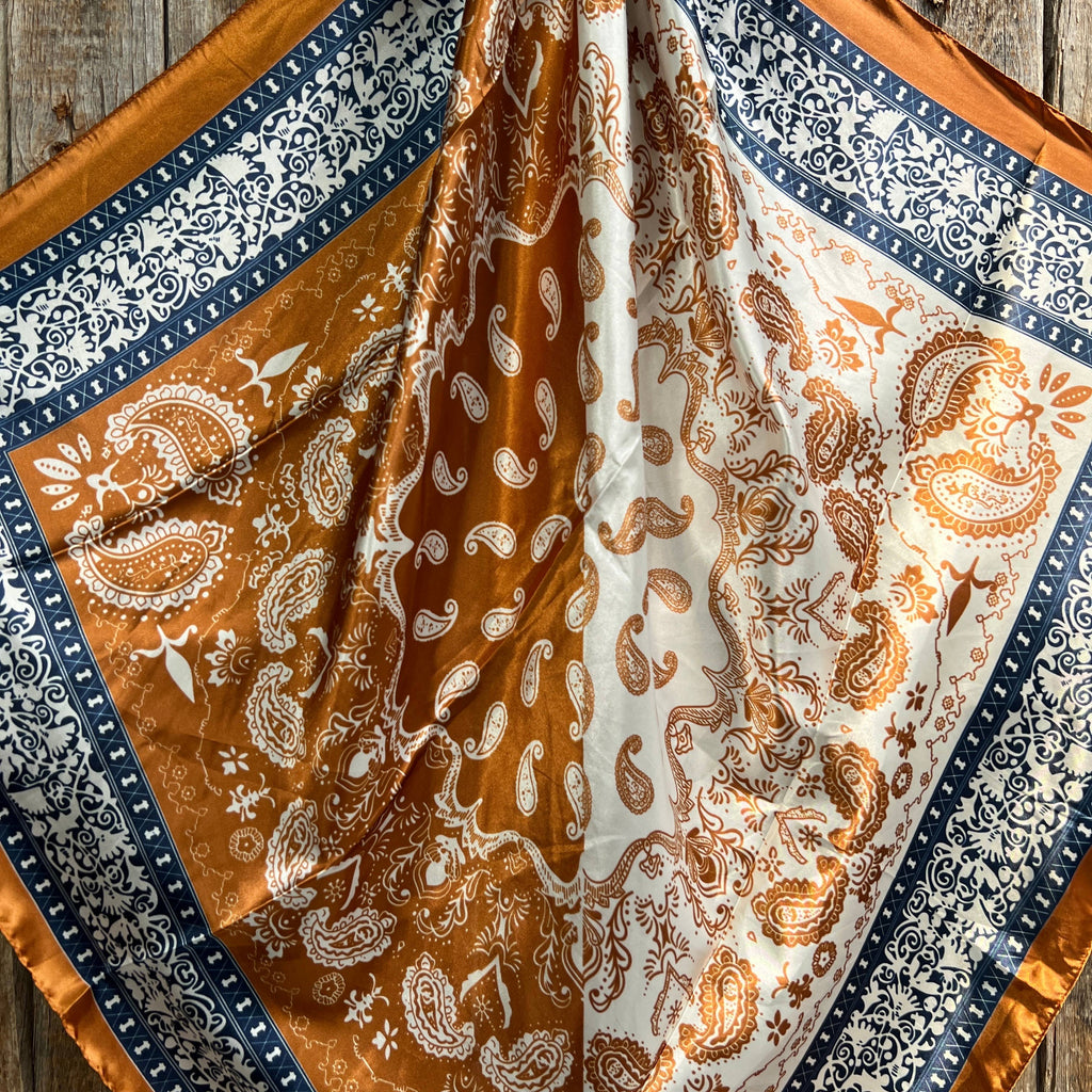 Rust & Navy Paisley Wild Rag