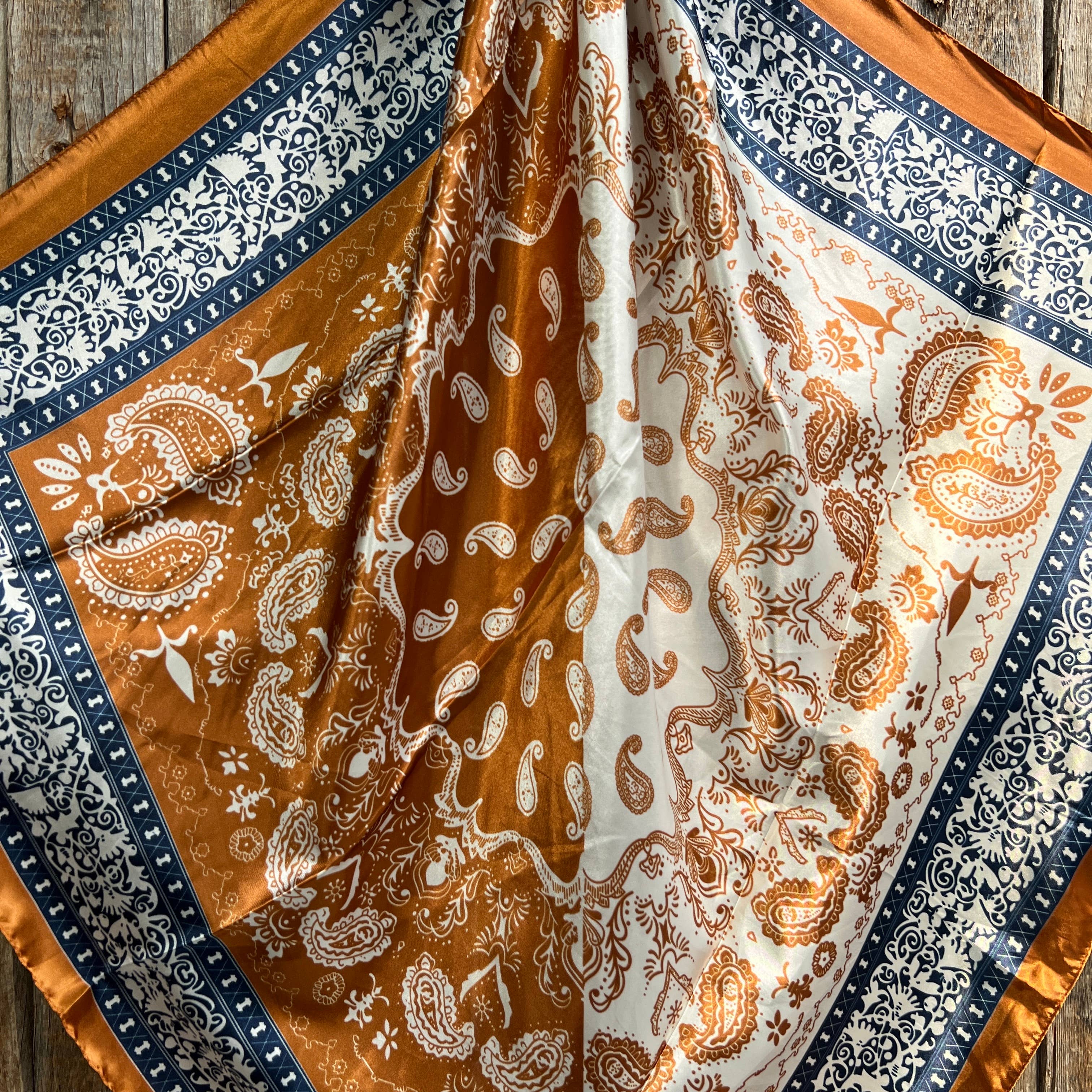 Rust & Navy Paisley Wild Rag